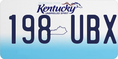 KY license plate 198UBX