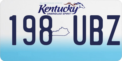 KY license plate 198UBZ