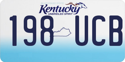 KY license plate 198UCB