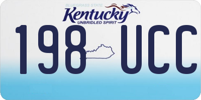KY license plate 198UCC