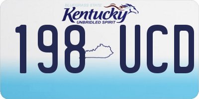 KY license plate 198UCD