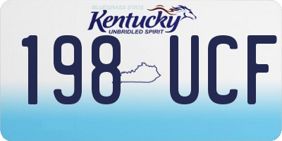 KY license plate 198UCF