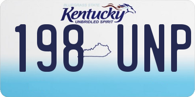 KY license plate 198UNP
