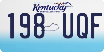 KY license plate 198UQF