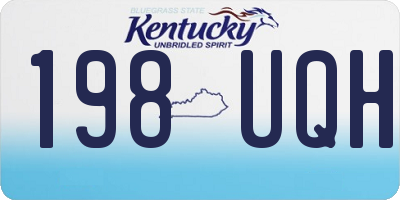 KY license plate 198UQH