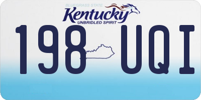 KY license plate 198UQI