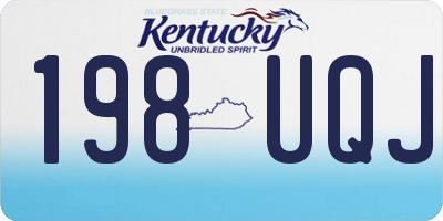KY license plate 198UQJ