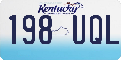 KY license plate 198UQL