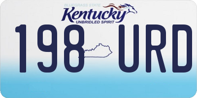 KY license plate 198URD