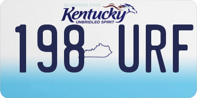 KY license plate 198URF