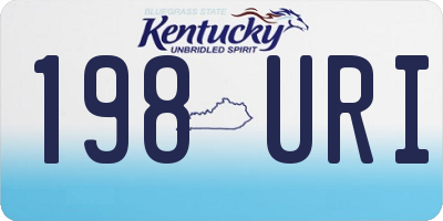 KY license plate 198URI