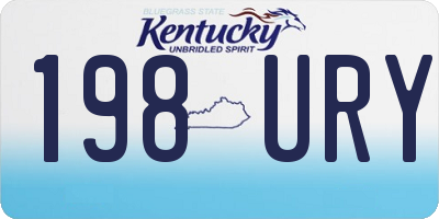 KY license plate 198URY