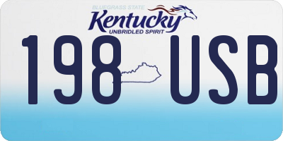 KY license plate 198USB