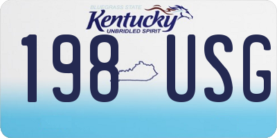 KY license plate 198USG