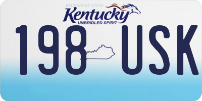 KY license plate 198USK
