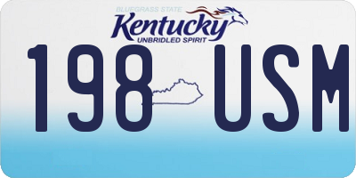 KY license plate 198USM