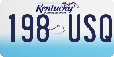 KY license plate 198USQ