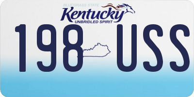 KY license plate 198USS
