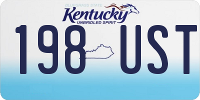 KY license plate 198UST