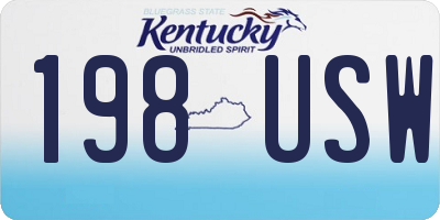 KY license plate 198USW