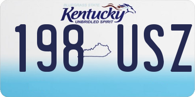 KY license plate 198USZ