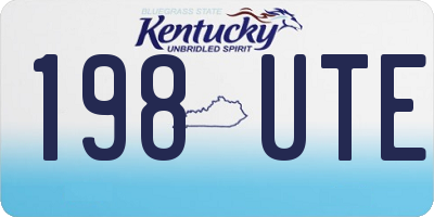 KY license plate 198UTE