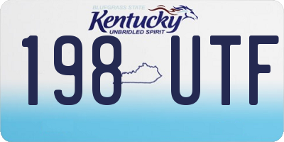 KY license plate 198UTF