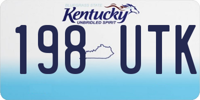 KY license plate 198UTK
