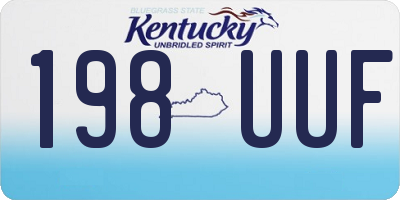 KY license plate 198UUF