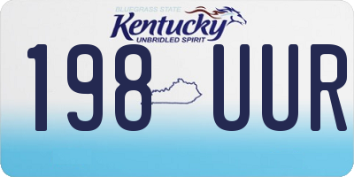 KY license plate 198UUR