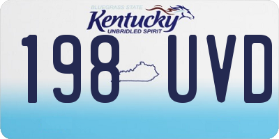 KY license plate 198UVD