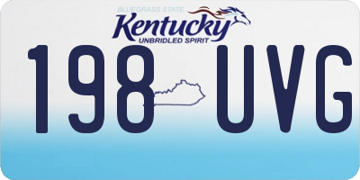 KY license plate 198UVG