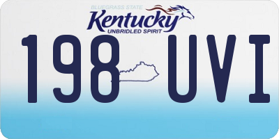 KY license plate 198UVI