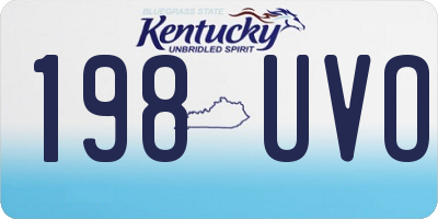 KY license plate 198UVO