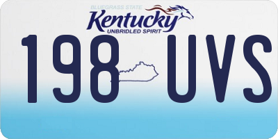 KY license plate 198UVS