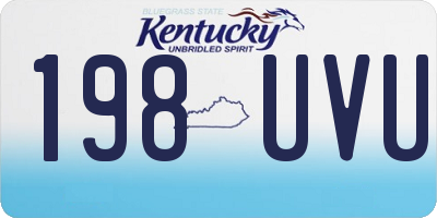 KY license plate 198UVU