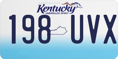 KY license plate 198UVX
