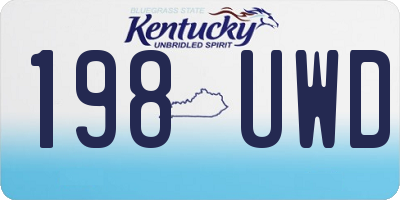 KY license plate 198UWD