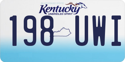 KY license plate 198UWI
