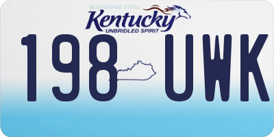 KY license plate 198UWK
