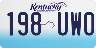 KY license plate 198UWO