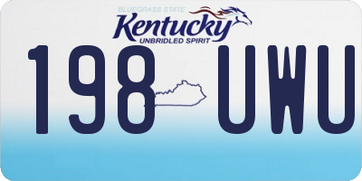 KY license plate 198UWU