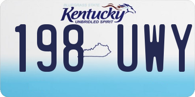 KY license plate 198UWY