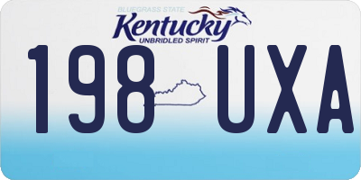 KY license plate 198UXA