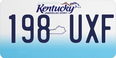 KY license plate 198UXF