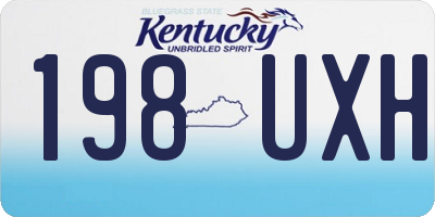 KY license plate 198UXH