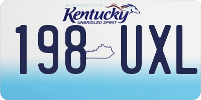 KY license plate 198UXL