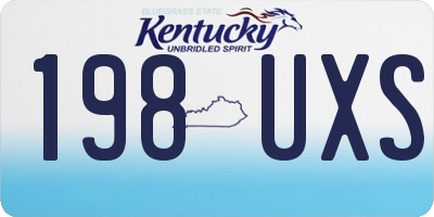KY license plate 198UXS
