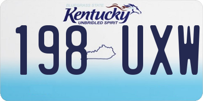 KY license plate 198UXW