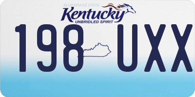KY license plate 198UXX
